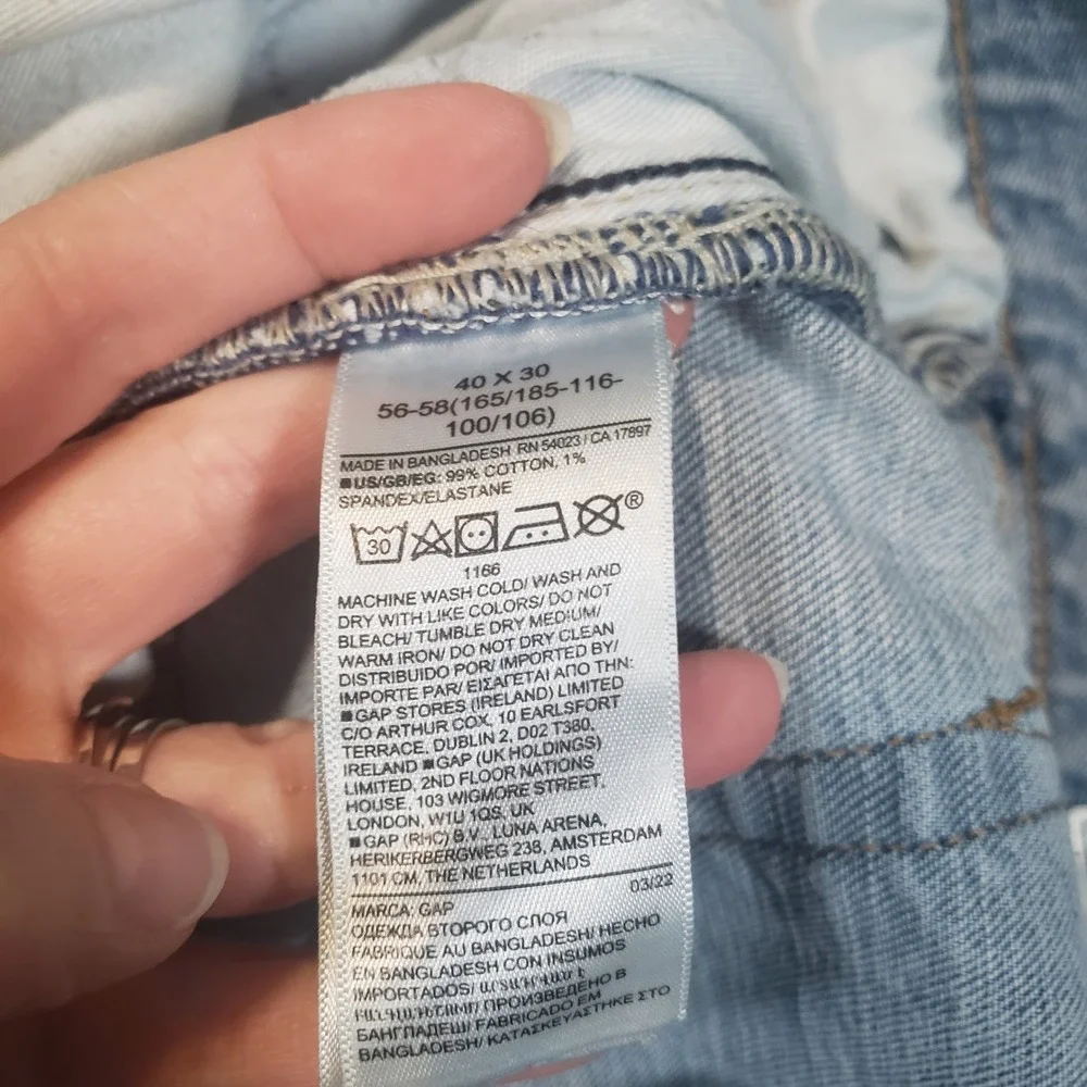 Gap Slim Fit Jeans Mens 40x30 Light Wash Denim Pants 819580-00